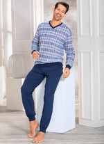 Pyjama met V-hals en manchetten 