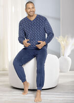 Pyjama van stretch badstof met manchetten 