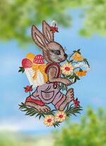 Raamschildering met Plauen-kant 