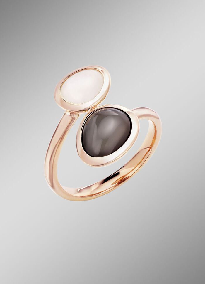 Elegantie in ros&eacute;goud &ndash; damesring met echte maansteen 