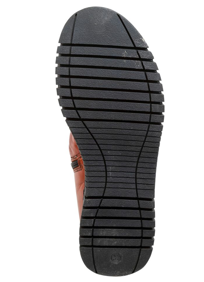 Gemini enkellaarsjes met ruches en decoratieve knopen COGNAC