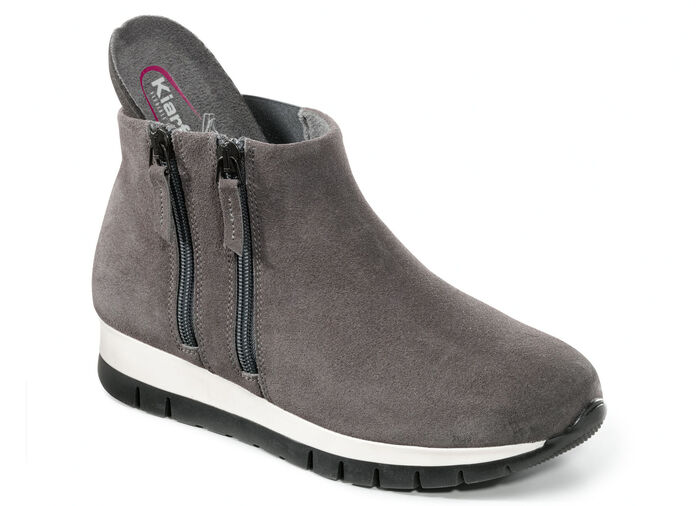 Bootie met twee ritsen GRIJS