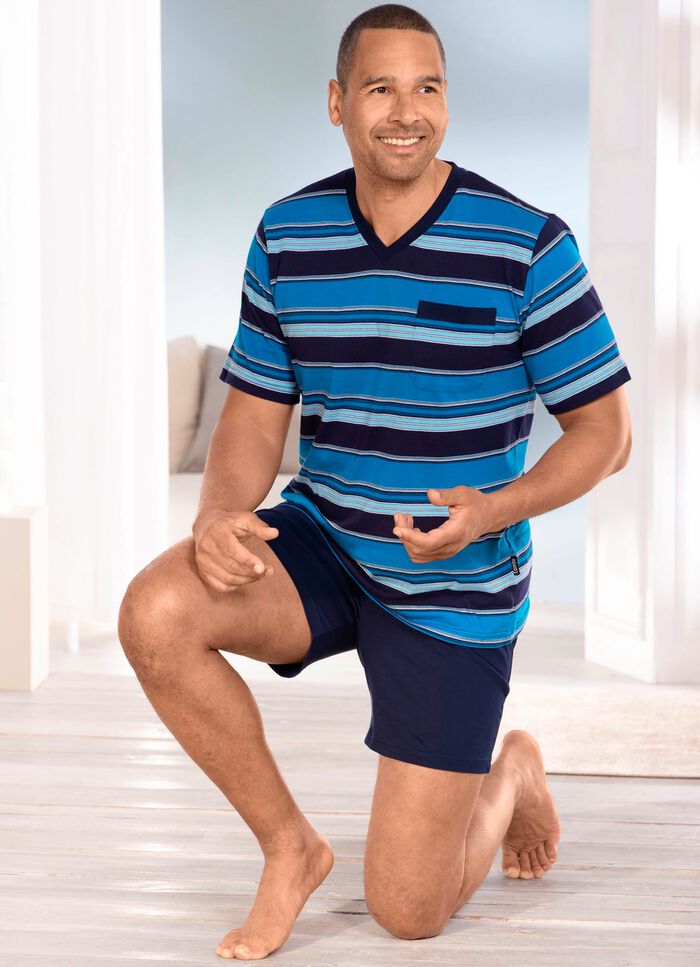 Tweepak korte broeken met V-hals en borstzakje 