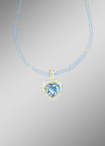 Kettinghanger met blauwe topaas en diamanten 