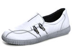 Gemini pantoffels van rundnappaleer met decoratieve oogjes WIT