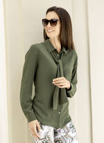 Blouse met strikband 