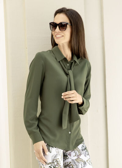 Blouse met strikband 