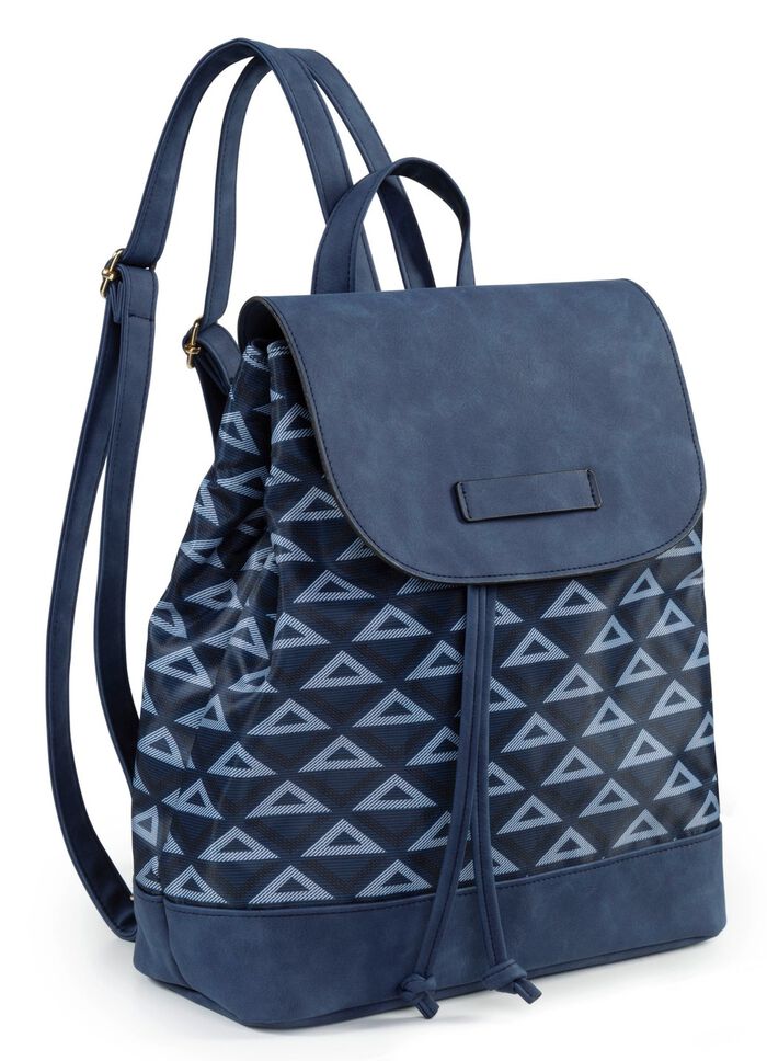 Rugzak met effectief gepatroneerd textiel DONKERBLAUW