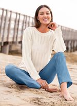 Trui met ajourstrepen 