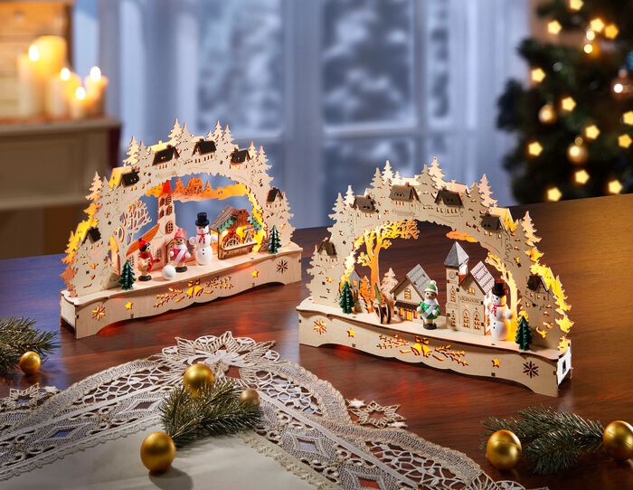 Grote houten kaarsenboog NATUURBRUIN