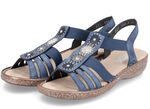 Rieker sandaal met strass steentjes JEANSBLAUW