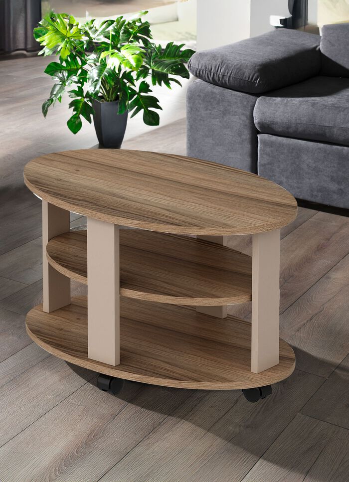Salontafel op wielen 