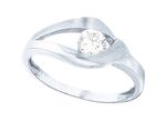 Betoverende damesring met synth. zirkonia 