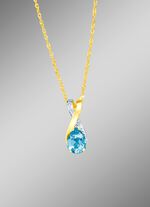 Kettinghanger met briljanten en echte blauwe topaas 