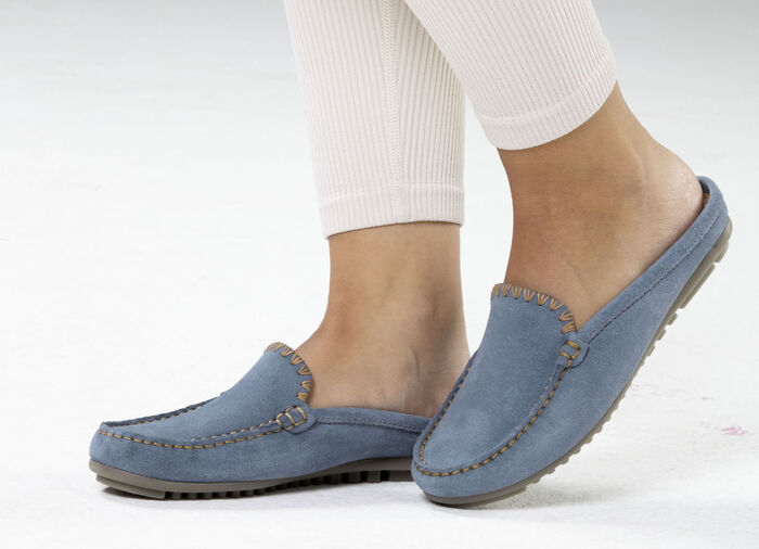 ELENA EDEN suède mocassin sabot JEANS