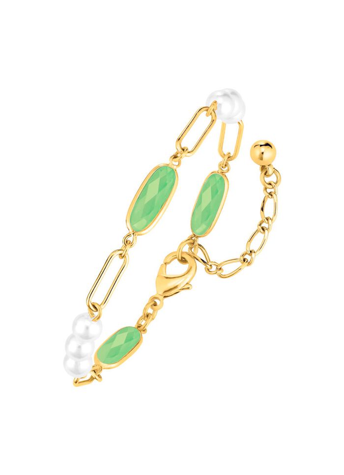 Sieradenset, 3-delig, van messing met kristalstenen 