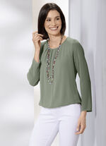 Effen gekleurde tuniek OLIJF