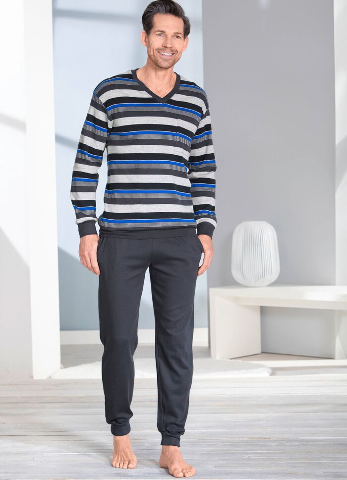 Interlock pyjama in een dubbelpak met manchetten 