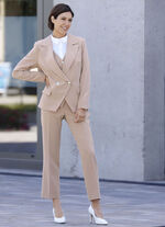 Broekpak met blazer met dubbele rij knopen 