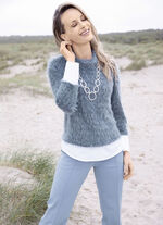 Trui in 2-in-1-look DENIM-ROOKBLAUW-ZWART-WIT