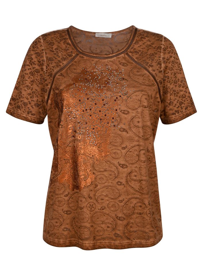 Shirt met mesh-inzetstukken 