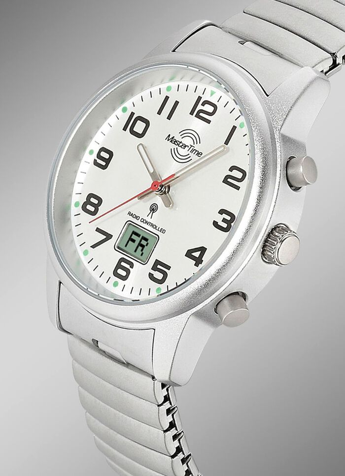 Master Time radiogestuurd dameshorloge met roestvrijstalen trekkoord 