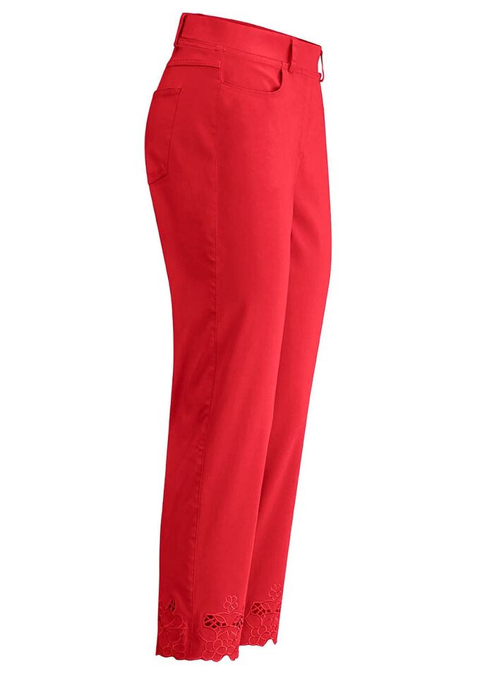 Broek met bloemenborduursels 