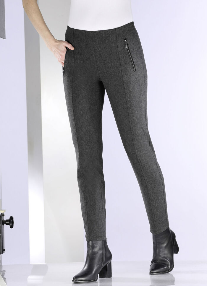 Broek met zakken met ritssluiting ANTRACIET GEMÊLEERD