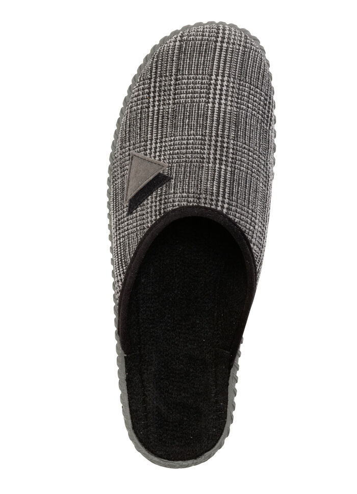 Textielpantoffels met anatomisch gevormd voetbed GRIJS-ZWART
