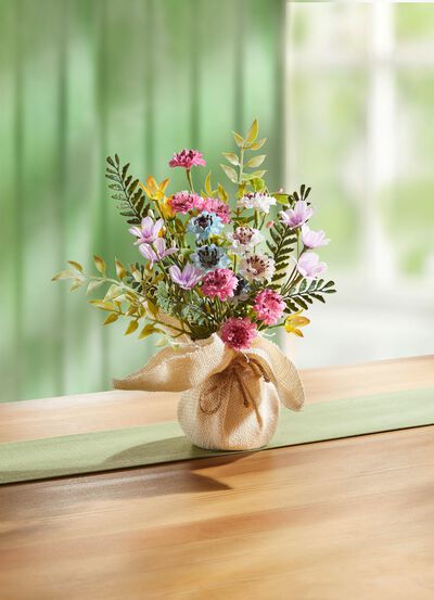 Opstelling in een jutezak 