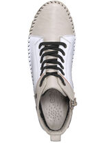 Gemini mocassin veterlaarsje met gekreukelde structuur KIEZELWIT