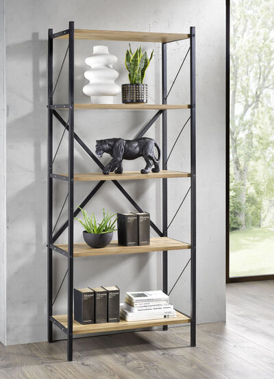 Staande plank met metalen frame 