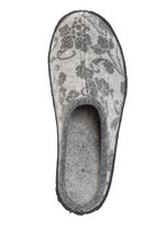 Pantoffels van wolvilt met bloemenprint 