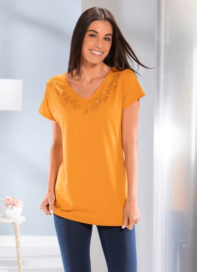 Shirt met decoratieve strass steentjes 