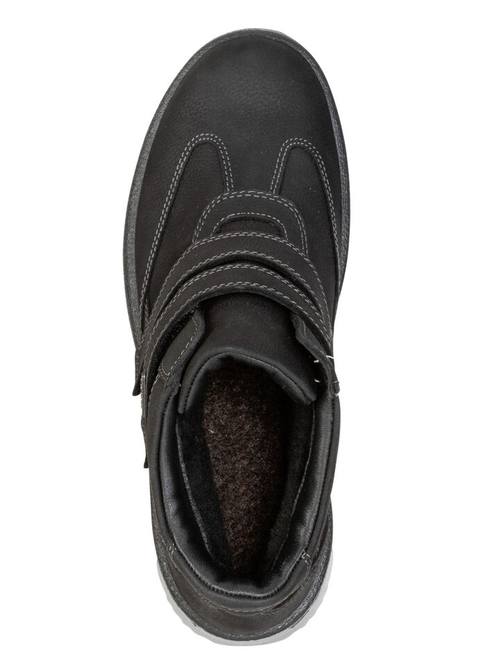 Gevoerde dameslaarzen, winterschoenen, breedte H, met pluche ZWART