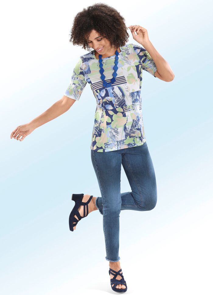 Magic jeans met trendy franjes aan de zoom 