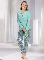 Twee-pack pyjama's, korte en lange mouwen met knoopsluiting 