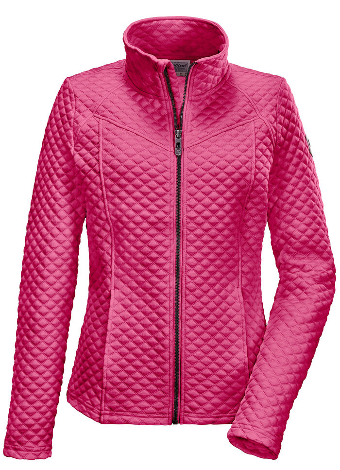 Modieus damesstretchjack met jacquard doorgestikt patroon ROSÉ