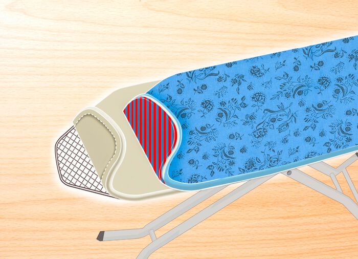 Strijkplankhoes met keramische coating BLAUW MET BLOEMEN