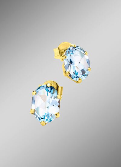 Oorstekers met blauwe topaas 