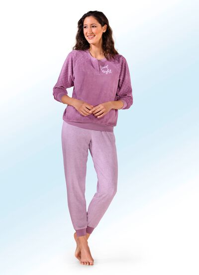 Pyjama van stretchbadstof met knoopsluiting 