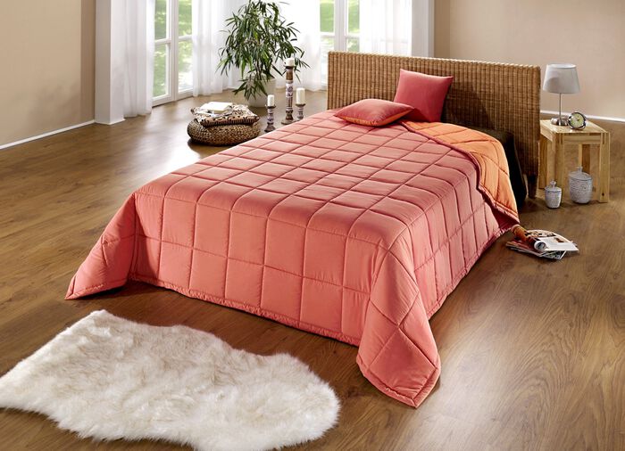 Sprei met geruite quilting en lintbinding AARDE