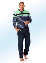 &sbquo;Klima Komfort'-pyjama met knoopsluiting, in het garen geverfd strependessin van Hajo 