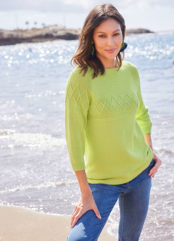 Trui met een gemengd structuurpatroon 