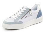 Remonte sneakers gemaakt van nappa- en suèdeleer met metallic afwerking BLAUW-WIT-ZILVER