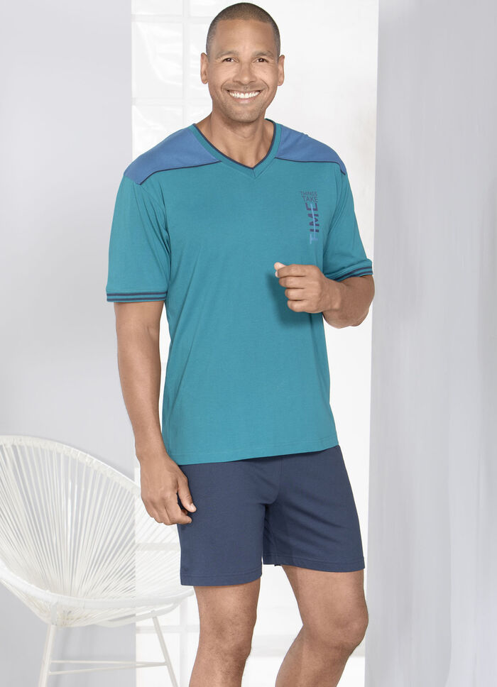 Shorty met V-hals en verwisselbare elastische band 