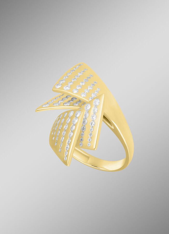 Moderne damesring met 124 diamanten 