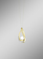 Stijlvolle hanger met zoetwaterparel en synthetische zirkonia 