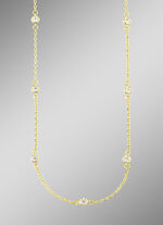 Chique ankerketting van 585/- fijn goud met synth. zirkonia 