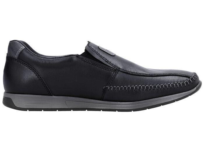 Rieker pantoffels gemaakt van nappaleer ZWART